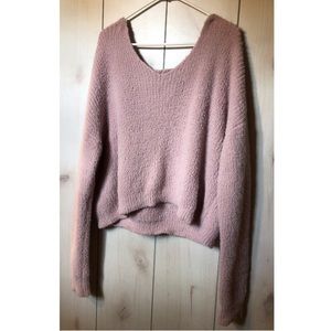 Fuzzy Mauve Sweater.